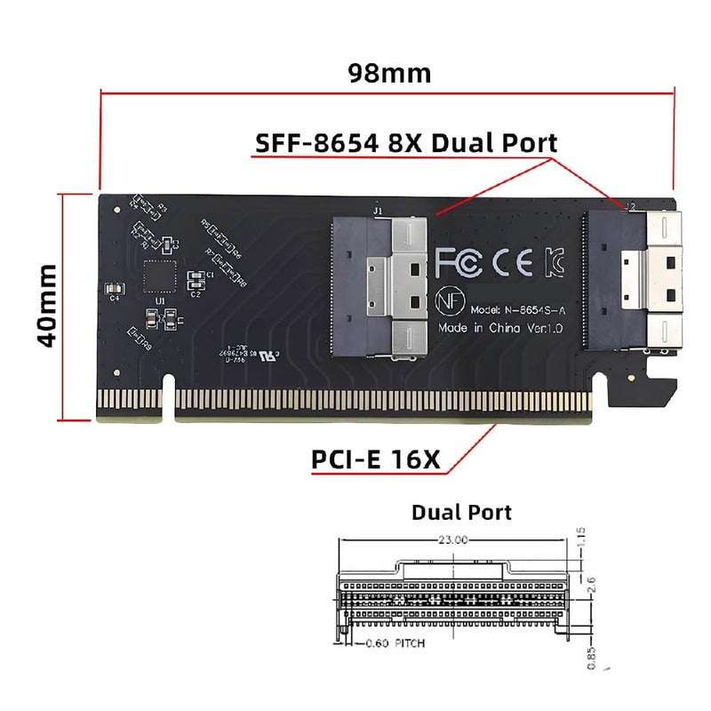 Cablecc 74Pin Dual Slimline SFF-8654 Low Profile to PCIE4.0 PCIE 16X Express 3.0 Raid Card VROC Raid0 Hyper Adapter - Image 5